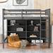 Twin Size Loft Bed with 8 Shelf - Grey