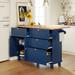 Kitchen Island Set with Drop Leaf and 2 Seatings, Dining Table Set with Storage Cabinet, Drawers & Towel Rack