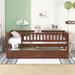 Twin Daybed with 2 Drawers, Wood Twin Size Bed Frame with Fence Rails and Storage, Montessori Bed for Kids Girls Boys