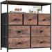 Fabric Dresser for Bedroom with Wood Top