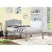 Twin Bed Frame Slat Platform Bed with Headboard - Grey