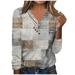 Ydkzymd Womens Turtleneck Long Sleeve Shirts Gray Trendy Womens Night Shirts For Sleeping Soft Petite Plus Size Plain Tie Dye Blouses Color Block Button Henley Shirts S