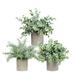 Artificial 3 Piece Set Of Plush Cylindrical Pulp Potted Home Decorations Green Artificial Bonsai Set Outdoor Home Garden Kitchen Office Table Decoration