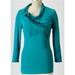 Anthropologie Tops | Anthropologie/Ric Ric Teal/Aqua Ruffle Cowlneck 3/4 Sleeve Top Small | Color: Blue/Green | Size: S