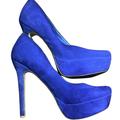 Jessica Simpson Shoes | Jessica Simpson Suede Sandrah Cobalt Blue Platform Pumps Heels Shoes Size 9 $79 | Color: Blue | Size: 9