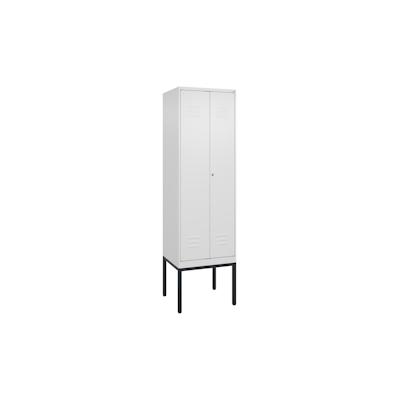 C+P Doppel-Spind Classic PLUS, Gestell, 2 Abteile, HxBxT 212x60x50cm, Zylinderschloss, Verkehrsweiß von PROREGAL Image