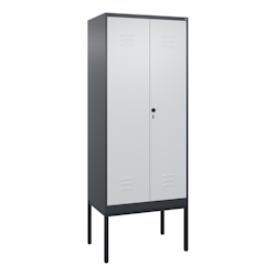 C+P Doppel-Spind Classic PLUS, Gestell, 2 Abteile, HxBxT 212x80x50cm, Sicherheitsdrehriegel, Anthrazit/Hellgrau von PROREGAL Image