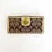 Coach Bags | Coach Vintage Turnlock Signature Slim Wallet Khaki Gold Wallet In Tan Jacquard | Color: Brown/Gold | Size: Os