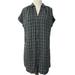 Madewell Dresses | Madewell Plaid Short Sleeve Tunic Dress Extra Small Black Buttons | Color: Black/White | Size: Xs