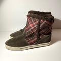 American Eagle Outfitters Shoes | American Eagle Outfitters Plaid Shortie Boots Size 8 | Color: Brown/Green | Size: 8