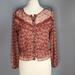 American Eagle Outfitters Tops | American Eagle Boho Western Floral Semi Sheer Peasant Peplum Blouse Sz M | Color: Red/Tan | Size: M