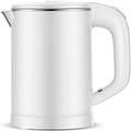 BROGEH Kettles,0.6L Stainless Inner Lid Kettle 600W Cordless Tea Kettle,Fast Boiling Hot Water Kettle with Auto Shut Offwith Boil Dry Protection,Double Walled Insulation/White hopeful