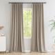 Novecozy 100% Blackout Curtains 108 Inches Length Long, Linen Thermal Insulated Curtains & Drapes for Bedroom/Living Room, Rod Pocket/Back Tab/Hook Belt/Ring Clips(2 Panels, W50 x L108, Linen Color)