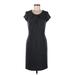Banana Republic Factory Store Casual Dress - Sheath Scoop Neck Short sleeves: Gray Print Dresses - Women's Size 6