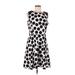 DressBarn Casual Dress - A-Line Crew Neck Sleeveless: Black Polka Dots Dresses - Women's Size 12