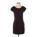 Athleta Casual Dress - Sheath Scoop Neck Short sleeves: Burgundy Print Dresses - Women's Size 2X-Small