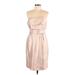 JS Collection Cocktail Dress - Sheath Open Neckline Sleeveless: Tan Print Dresses - Women's Size 12