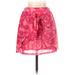Pink Lily Casual Skirt: Pink Damask Bottoms - Women's Size Small