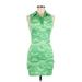 Shein Casual Dress - Mini Collared Sleeveless: Green Dresses - Women's Size 6