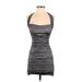 Nicole Miller Cocktail Dress - Mini: Gray Dresses - Women's Size 0