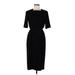 Paco Rabanne Casual Dress - Midi High Neck 3/4 sleeves: Black Print Dresses - Women's Size 7