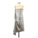 RACHEL Rachel Roy Cocktail Dress - Party Square Sleeveless: Silver Solid Dresses - Women's Size 2