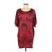 Collective Concepts Casual Dress - Shift Scoop Neck Short sleeves: Burgundy Dresses - Women's Size Medium