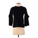 Tory Burch Wool Pullover Sweater: Black Print Sweaters & Sweatshirts - Women's Size X-Small