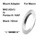 M42-Pentax Per obiettivo M42 (42x1) - Anello adattatore per montaggio macro Pentax K M42-K M42-KAF