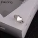 Foxanry Anello geometrico a forma di cuore d'amore color argento per donna Coppia semplice vintage classico alla moda elegante regali di gioielli per anniversario
