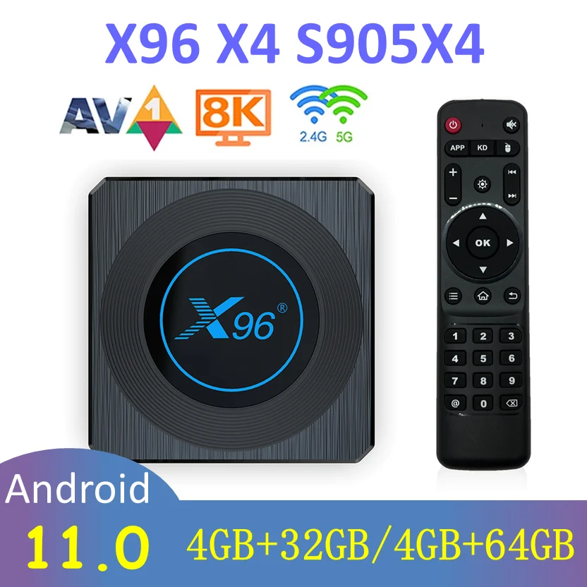 Neue X96 X4 Smart TV Android 11 TV Box Amlogic S905X4 Set Top Box 4GB 32gb 64gb dual WIFI 8K Internet TV Empfänger X96X4 Image