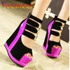 2021 sommer Neue Echte Frauen Plattform Sandalen Keile Hohe ferse 14cm Peep Toe Mischfarben Süße Frau Schuhe Sexy damen Schuhe