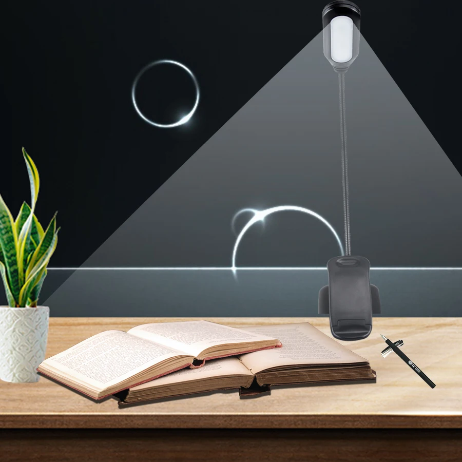 5LED Buch Licht Batterie Leselicht Weiß Tageslicht Tragbare Flexible Easy Clip Nacht Leselampe LY-13 Kleine Tischlampe