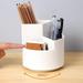 KKCXFJX Clearence!Desk Pencil Pen Holder 3 Slots Degree Rotating Pencil Pen Organizers For Desk Desktop Storage Stationery Supplies Organizer Cute Pencil Cup Pot White