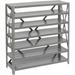 7 Shelf Steel Shelving With (30) 4 H Plastic Shelf Bins Beige Bins 36X12x39