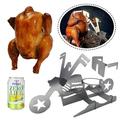 JUNWELL Portable Chicken Stand Stainless Steel Beer American Style Motorcycle BBQ Grill with Glasses Beer Can Chicken Grill Rack Oven Cooking Utensils Indoor Outdoor Use