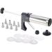 Baking Syringe: Stainless Steel Pastry Press & Topping Syringe With 8 Templates And 8 Nozzles (Cookie Press)