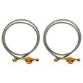 2pcs Gas Grill Regulator And Hose Propane Equipment Hose for Outdoor Barbecue(3/8 Inch Flare and QCC1 Connector)