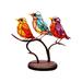 Zedker Stained Glass Birds On Branch Desktop Ornaments Acrylic Double Sided Multicolor Hummingbird Craft Statue Bird Statue Ornaments Metal Art Bird Sculpture Home Office Decorations 2023 Clearanc