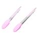 Stainless Steel Silicone Tipped Kitchen Food BBQ and Cooking Tongs Set of Two 9â€� and 12â€� for Non Stick Cookware Stylish Sturdy Locking Grill TongsPink