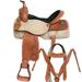 SS 17 In Western Horse Ranch Roping Cowboy Saddle American Leather Tack Set Tan Comfytack