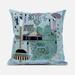City Palace Indoor/Outdoor Pillow with Removable Cover in Gray Beige Blue18x18