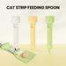 MeijuhugaF Cat Strip Feeder Clean Spoon Easy Squeeze with Card Slot Prevent Wasting Cat Treat Bars Squeezer Cereal Dispenser