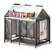 Best 34 Inch Dog Crate Furniture House Style Indoor Dog Cage with Large Storage Heavy Duty Dog Home with Two Doors and Bowls Reinfored Dog Kennels for Small Medium Dogs