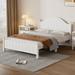 Queen Size Traditional Concise Style White Solid Wood Platform Bed