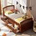 Twin Size Platform Storage Bed Solid Wood Bed with 6 Drawers,Paint Surface,Environmentally Friendly Materials