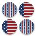 Abode Homewares by TarHong Stars & Stripes Assorted Salad Plate, 8.4" , Set of 4