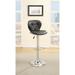 Black Faux Leather Stool Counter Height Chairs Set of 2 Adjustable Height Kitchen Island Stools Gas Lift Chrome Base.