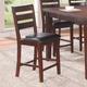 Set of 2 Chairs Dining Room Furniture walnut Wood Finish Cushioned Solid wood Counter Height Chairs Faux Leather Cushion