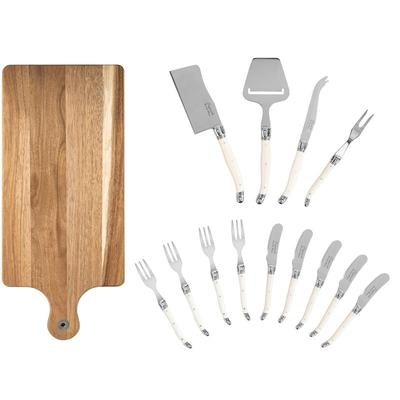 French Home 14-Piece Laguiole Charcuterie Set with Wood Serving Board